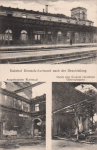 Bahnhof Deutsch-Avricourt nach der Beschiessung - Ausgebrannter Wartesaal - Durch eine Granate zerstrter Gterschuppen 