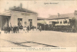 Sur la frontire franco-allemande - Le train de Paris arrivant en gare