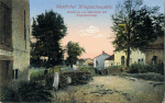 Strasse in Les Carrières mit Wegesperrung Strasse in Les Carrières mit Wegesperrung