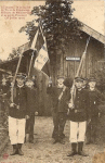 Le drapeau de la Socit de Tir et de Prparation Militaire de Blmont-Cirey et sa garde d'honneur. 31 juillet 1910