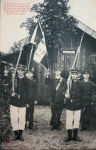 Le drapeau de la Socit de Tir et de Prparation Militaire de Blmont-Cirey et sa garde d'honneur. 31 juillet 1910