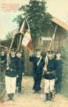 Le drapeau de la Socit de Tir et de Prparation Militaire de Blmont-Cirey et sa garde d'honneur. 31 juillet 1910