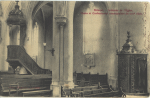 Intérieur de l'Eglise - Chaire et confessionnal remarquables du XVIIe siècle (Timbre 10 c)