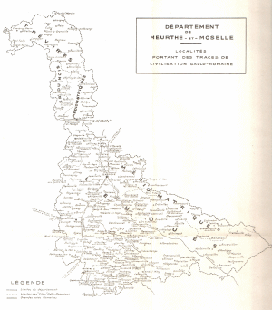 Dpartement de Meurthe-et-Moselle - Localits portant des traces de civilisation gallo-romaine