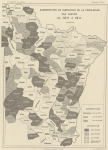Augmentation ou diminution de la population en Alsace-Lorraine par canton de 1871 à 1911 - Armand-Colin (Paris) - 1916