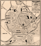 Plan de Blâmont en 1912 avec le Tracé des anciennes fortifications - Abbé A. Munier