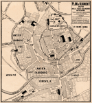 Plan de Blmont en 1912 avec le Trac des anciennes fortifications - Abb A. Munier