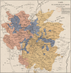 Carte de la Lorraine et du Barrois  la fin du XVIe sicle - Ed Nancy 1880