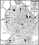 Plan de Blmont en 1912 avec le Trac des anciennes fortifications - Abb A. Munier