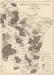 Augmentation ou diminution de la population [en Alsace-Lorraine] par canton de 1871 � 1911 - 1916