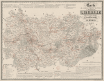 Carte des services de la poste aux lettres du d�partement de la Meurthe - 1854