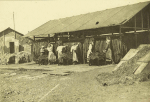 Nancy - Route de Toul - Atelier de camouflage - Schage des toiles de sacs peintes - 3 avril 1918