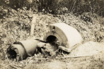 Bois Banal (sud-ouest de Domèvre). Mortier allemand de 210 brisé abandonné par l'ennemi lors de son recul en septembre 1914 - 20 mai 1917 Bois Banal (sud-ouest de Domèvre). Mortier allemand de 210 brisé abandonné par l'ennemi lors de son recul en septembre 1914 - 20 mai 1917