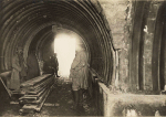 Domjevin. Construction d'un hôpital chirurgical souterrain : porte d'accès - 16 décembre 1916