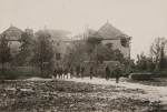 Herbéviller. Le château bombardé et le poste de garde américain - 16 août 1918