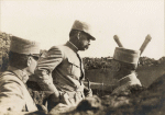Leintrey. PC d'un colonel. Généraux Dubail et Gérard visitant le secteur - Mai 1915
