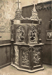 Paris. Petit Palais. Exposition des œuvres d'art évacuées de la zone des armées. Fragment de la chaire de l'église de Herbeviller - Décembre 1916 Paris. Petit Palais. Exposition des œuvres d'art évacuées de la zone des armées. Fragment de la chaire de l'église de Herbeviller - Décembre 1916